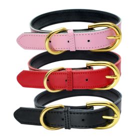 Genuine Leather Dog Collar; Wide Dog Collar; Soft Padded Breathable Adjustable Tactical Waterproof Pet Collar (colour: Yellow)