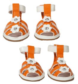 Buckle-Supportive Pvc Waterproof Pet Sandals Shoes - Set Of 4 (size: X-Small)
